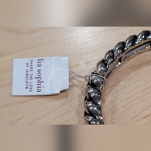 Lia Sohia Braided Design Stretch Bangle Bracelet - Picture 8 of 11